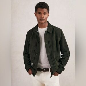 Reiss Forest Green Suede Devonshire Worker Jacket